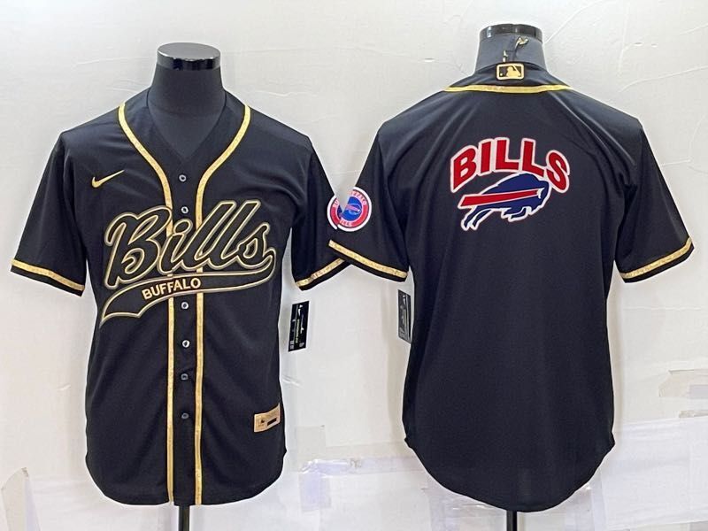Men Buffalo Bills Blank Black Gold 2022 Nike Co branded NFL Jerseys->buffalo bills->NFL Jersey